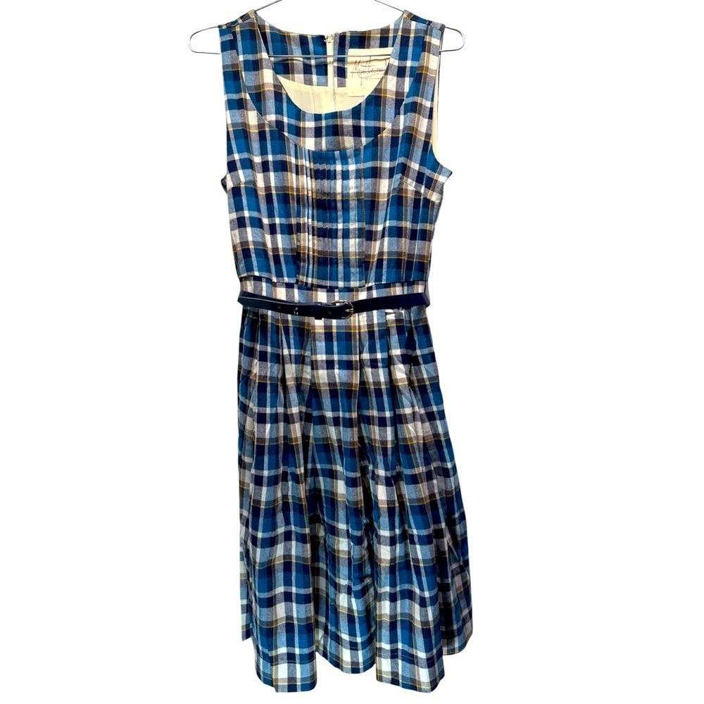 Plaid Schoolgirl Jumper Dress Pleated Belted Girlhoodcore Academia Size Medium